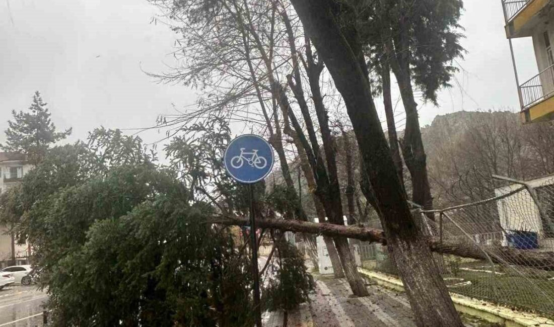 Balıkesir’in Dursunbey ilçesinde öğle saatlerinde aniden çıkan fırtına ilçe genelinde