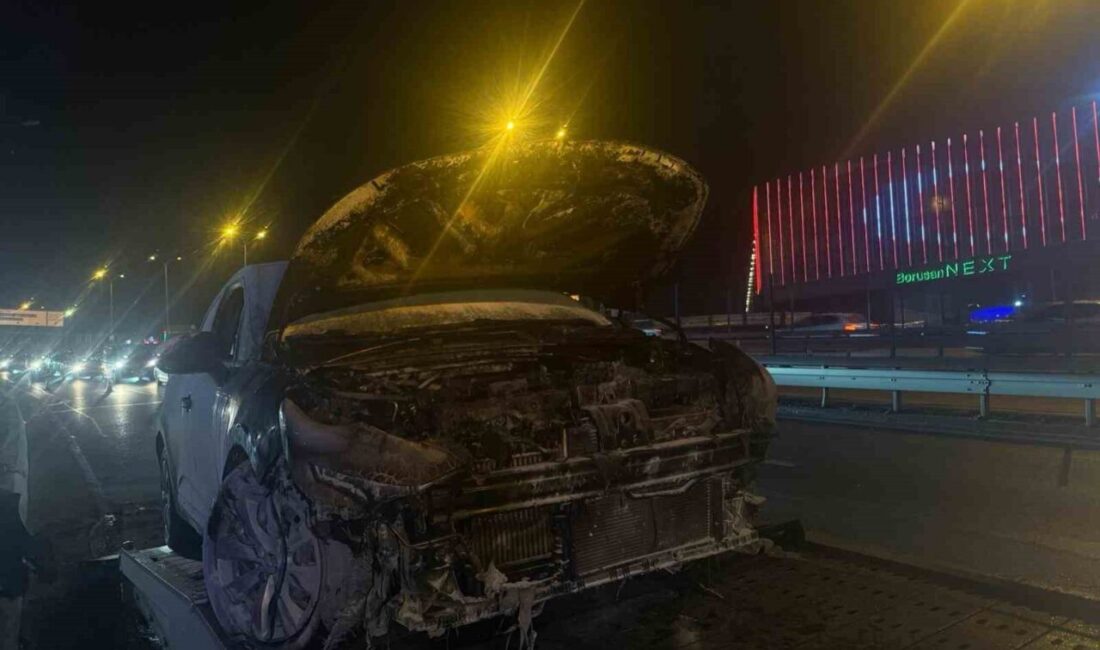 E5 Karayolu Esenyurt mevkiinde seyir halinde bulunan araç bir anda