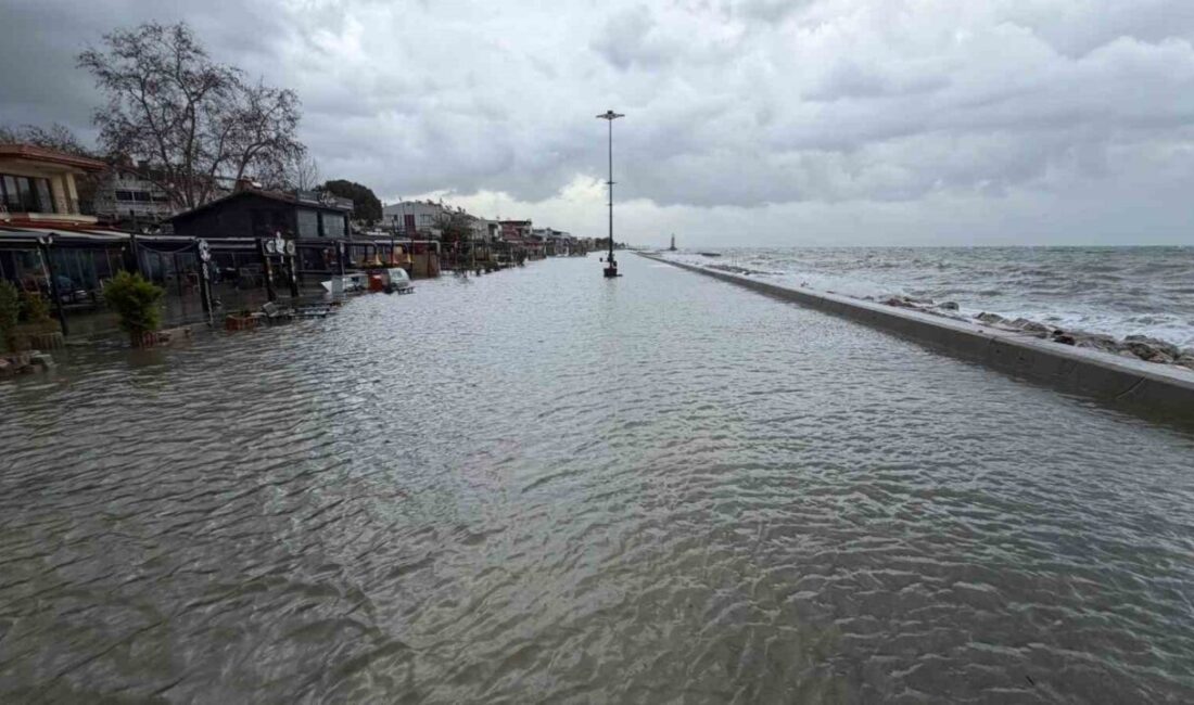 Balıkesir’in Edremit ilçesinde etkili olan şiddetli lodos fırtınası hayatı felç
