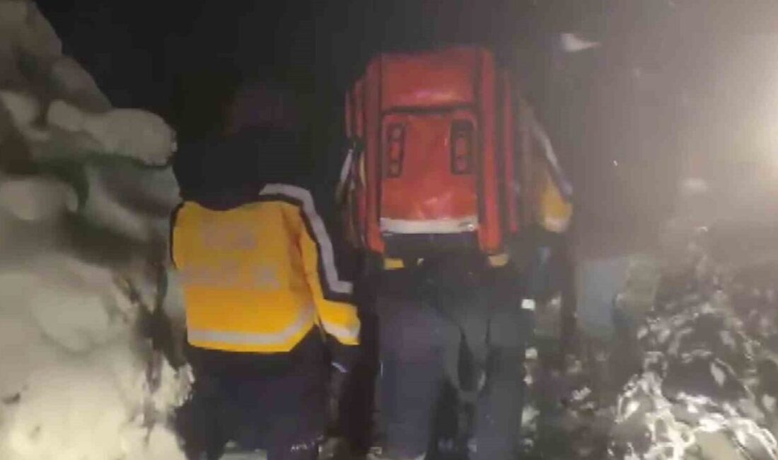 Adıyaman’ın Çelikhan ilçesinde hasta olan yaşlı kadına ulaşmak için ekipler