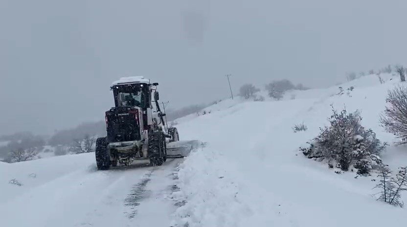 Elazığ’da kar yağışı ve tipi nedeniyle kapanan 407 köy yolunda