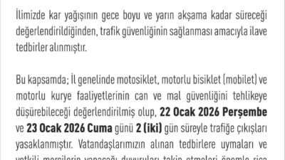 Elazığ’da yoğun kar yağışı nedeniyle motosiklet, mobilet ve motorlu kuryelerin