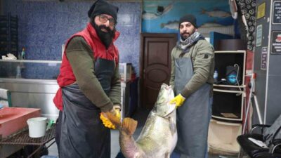 Elazığ’ın Palu ilçesindeki Murat Nehri’nde balıkçılar 1 metre 71 santimetre