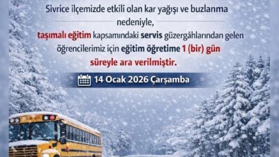 Elazığ’ın iki ilçesinde olumsuz hava şartlarından dolayı taşımalı eğitime ara