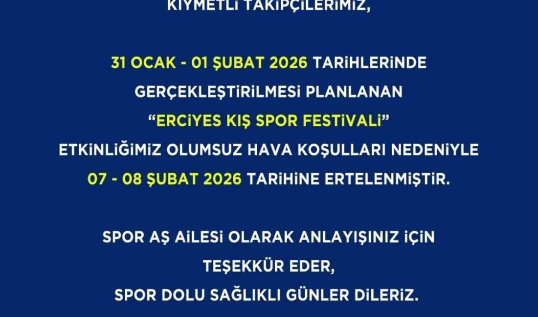 Kayseri Büyükşehir Belediyesi Spor A.Ş. tarafından yapılan paylaşım ile düzenlenmesi