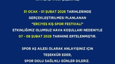 Kayseri Büyükşehir Belediyesi Spor A.Ş. tarafından yapılan paylaşım ile düzenlenmesi