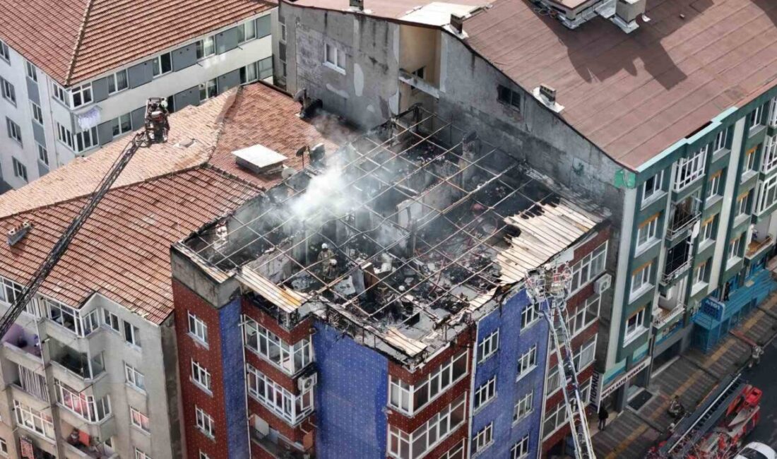 İstanbul’un Esenler ilçesinde 6 katlı bir binanın en üst katında