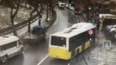 Esenler’de gaz pedalı takılı kaldığı iddia edilen ve içinde yolcuların