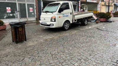 Eskişehir’de bir kamyonet sürücüsü, üç araçlık park alanına tek başına