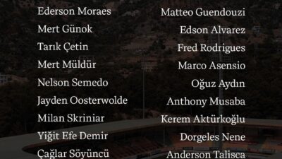 Trendyol Süper Lig’in 18. haftasında Corendon Alanyaspor’a konuk olacak Fenerbahçe’de