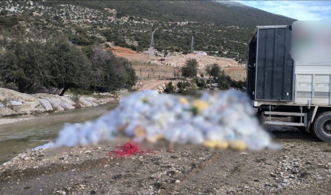 Antalya’nın Finike ilçesinde dere kenarına kamyonla plastik atık dökülmesi olayıyla