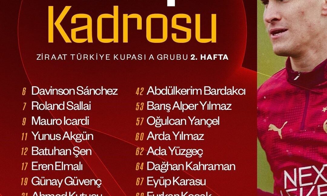 Galatasaray’da Ziraat Türkiye Kupası’nda deplasmanda Fethiyespor ile oynayacağı Ziraat Türkiye