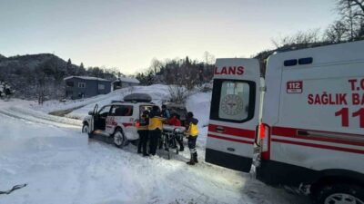 Giresun’un Keşap ilçesine bağlı Çamlıca köyünde yoğun kar yağışı nedeniyle