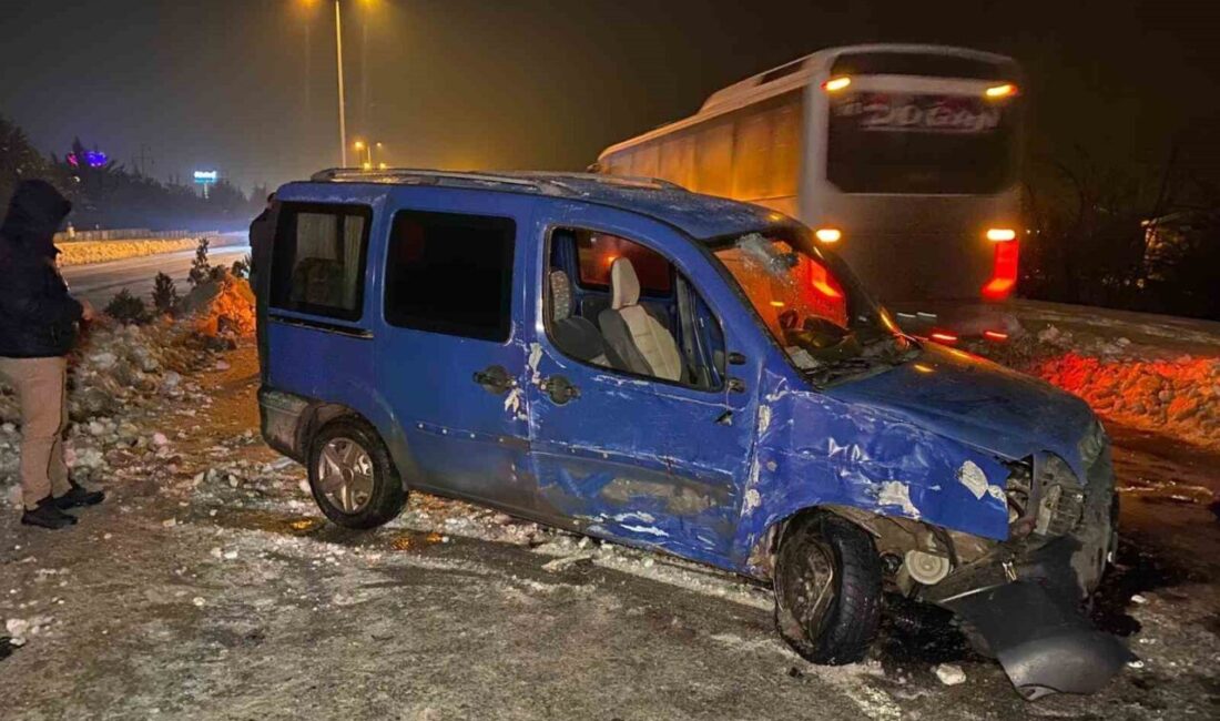 Elazığ’da kontrolden çıkan hafif ticari aracın aydınlatma direğine çarpıp karşı