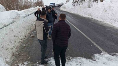 Hakkari-Van kara yolu çığ düşmesi nedeniyle ulaşıma kapanırken, onlarca araç