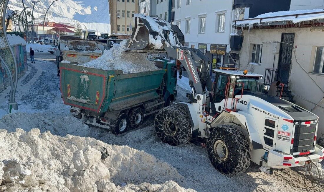 Hakkari’de etkili olan kar yağışının ardından sürdürülen temizleme çalışmaları kapsamında