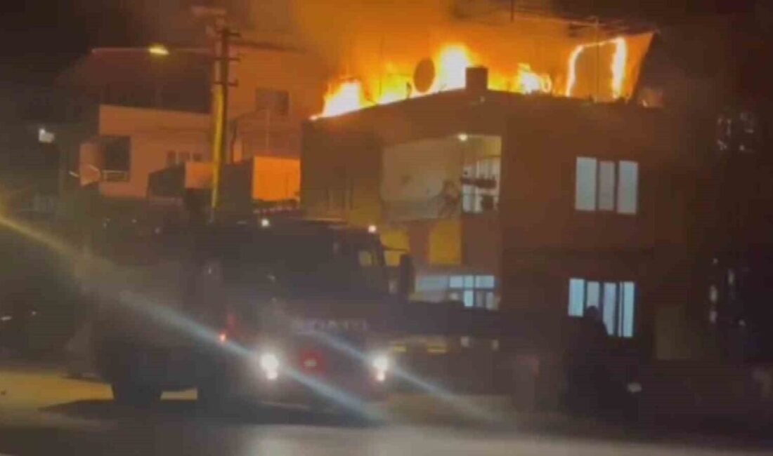 Hatay’ın Payas ilçesinde 2 katlı müstakil evinde damında çıkan yangında