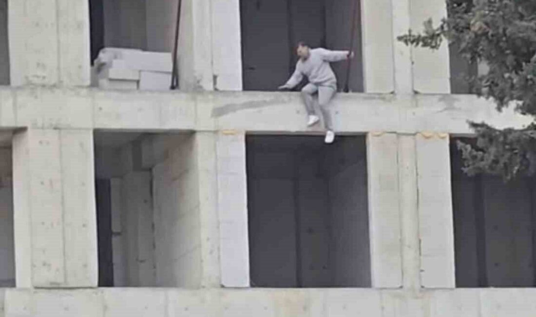 Adıyaman’da bir kişi çıktığı inşaattan atlamak istedi. Ekipleri harekete geçiren