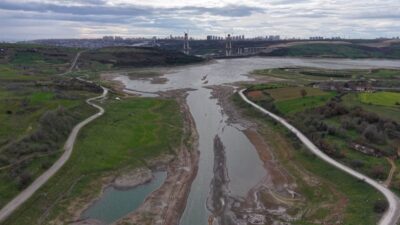 İstanbul’da Sazlıdere Barajında azalan su seviyesi kentin kuraklık ile karşı