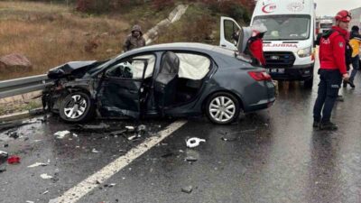 İzmir-İstanbul Otoyolu’nda 12 aracın karıştığı zincirleme trafik kazasında 1 kişi