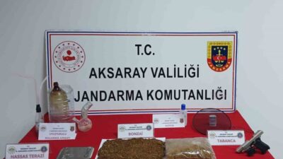 Aksaray’da uyuşturucu imal ve ticareti yapan şüpheliye yönelik gerçekleştirilen operasyonda