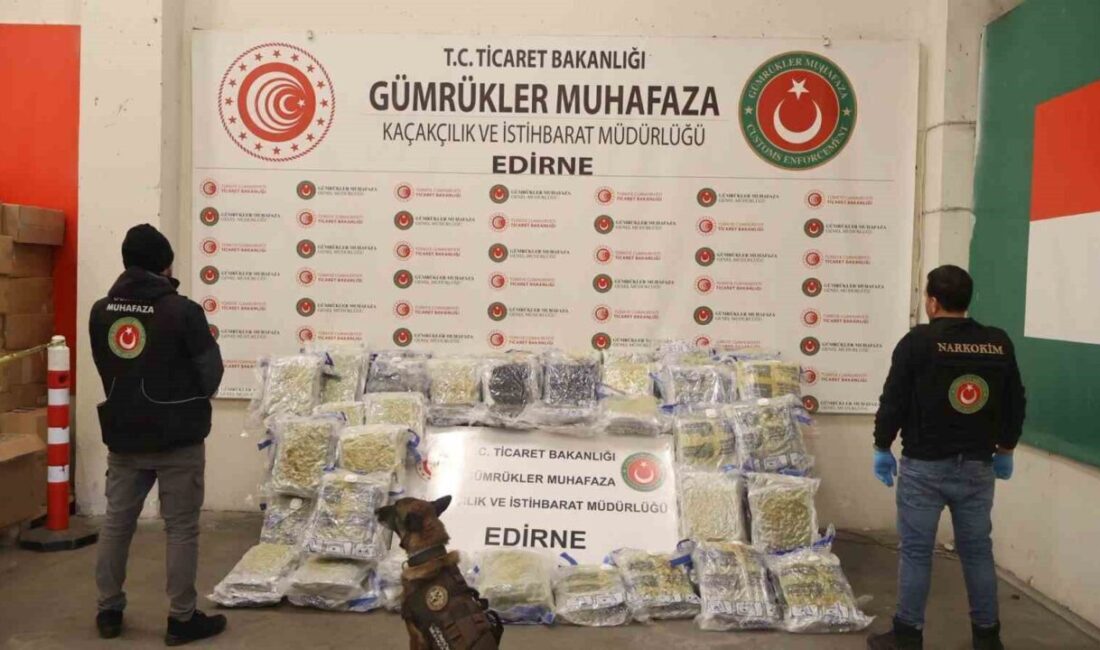 Edirne’deki Kapıkule Sınır Kapısı’nda gerçekleştirilen operasyonda 144 kilo 732 gram