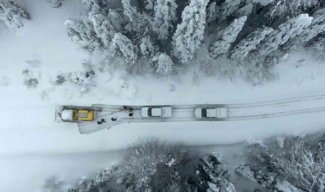 Kastamonu’da kar kalınlığının1,5 metreyi bulduğu köy yollarının ulaşıma açılması için