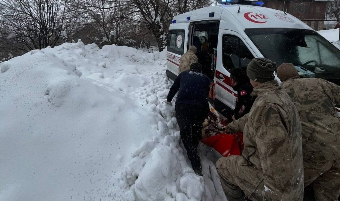 Kar ve tipiden yolu kapanan Erzincan’ın Kemaliye ilçesine bağlı Başbağlar