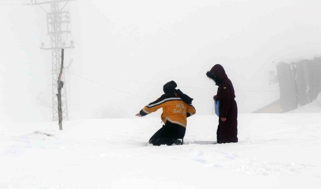 Erzincan’da paletli ambulanslar karlı dağları aşıp hastalara umut oluyor. 112