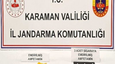 Karaman’da jandarmanın yaptığı uygulamalarda peçete ve sigaraya emdirilmiş uyuşturucu ele