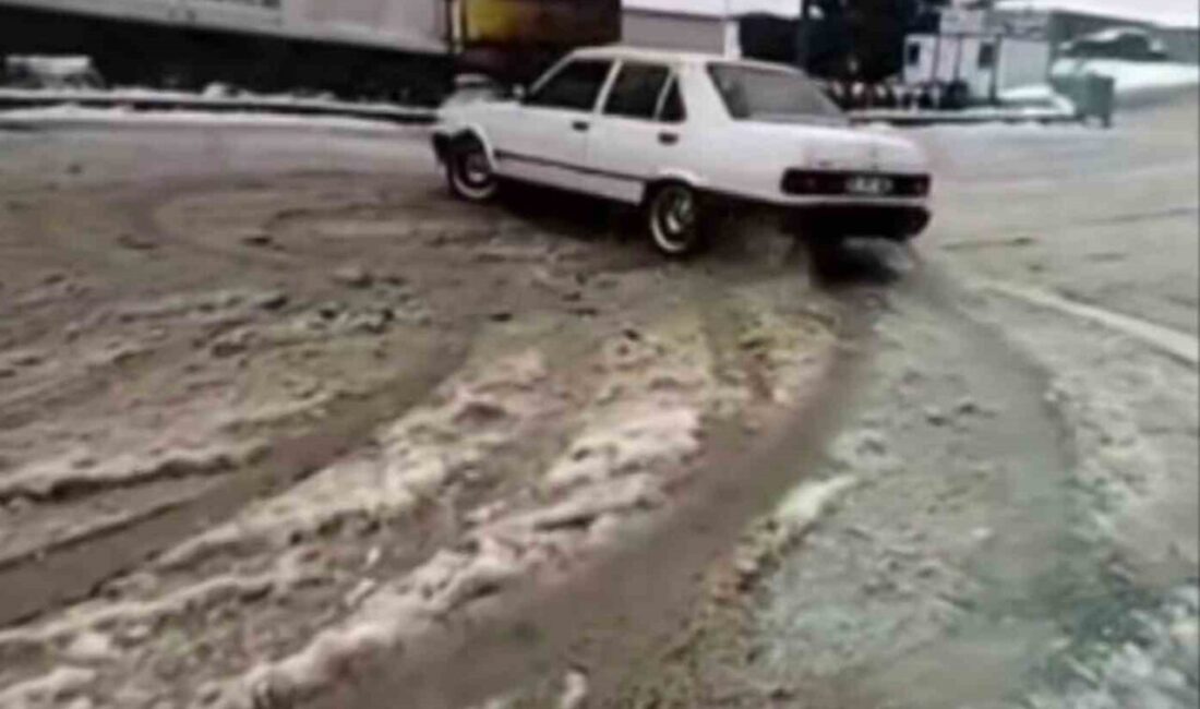 Hatay’da karla kaplı zeminde drift atan Tofaş aracın sürücüsüne 63