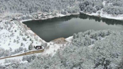 Kastamonu’da mahalli sulak alan olarak tescil edilen Tuzaklı Göleti kış
