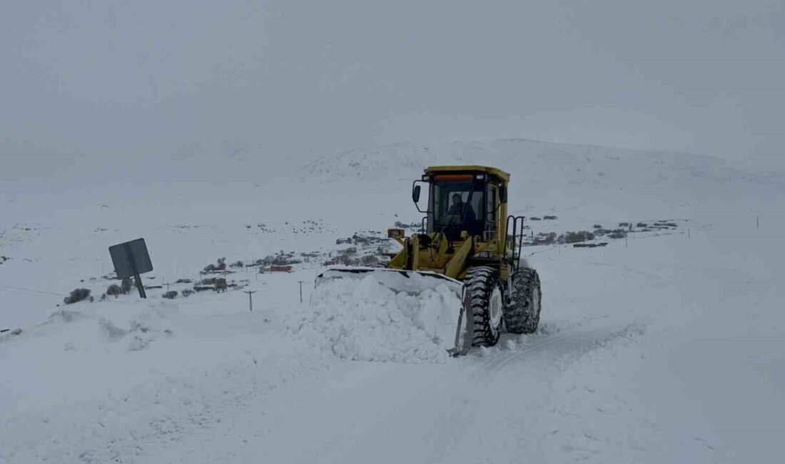 Kars’ta kar kaplanlarının 2 bin 100 rakımlı köy yollarında karla