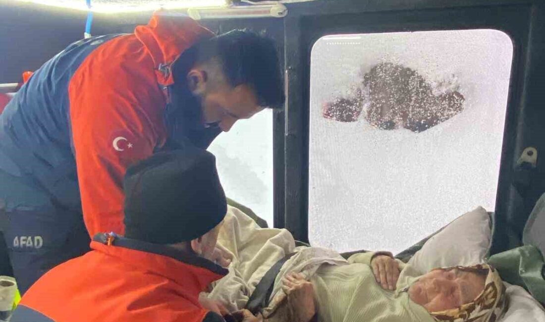 Kastamonu’nun Azdavay ilçesinde yolu kardan ulaşıma kapanan köyde rahatsızlanan yaşlı