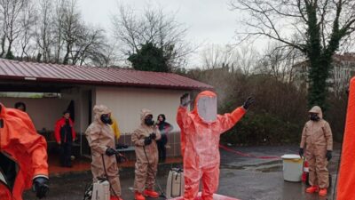 Bartın’daki arama kurtarma personeline Kimyasal, Biyolojik, Radyolajik, Nükleer (KBRN) saldırı