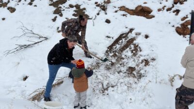 Erzincan’ın Kemaliye ilçesinde etkili olan yoğun kar yağışı, yaban hayatını