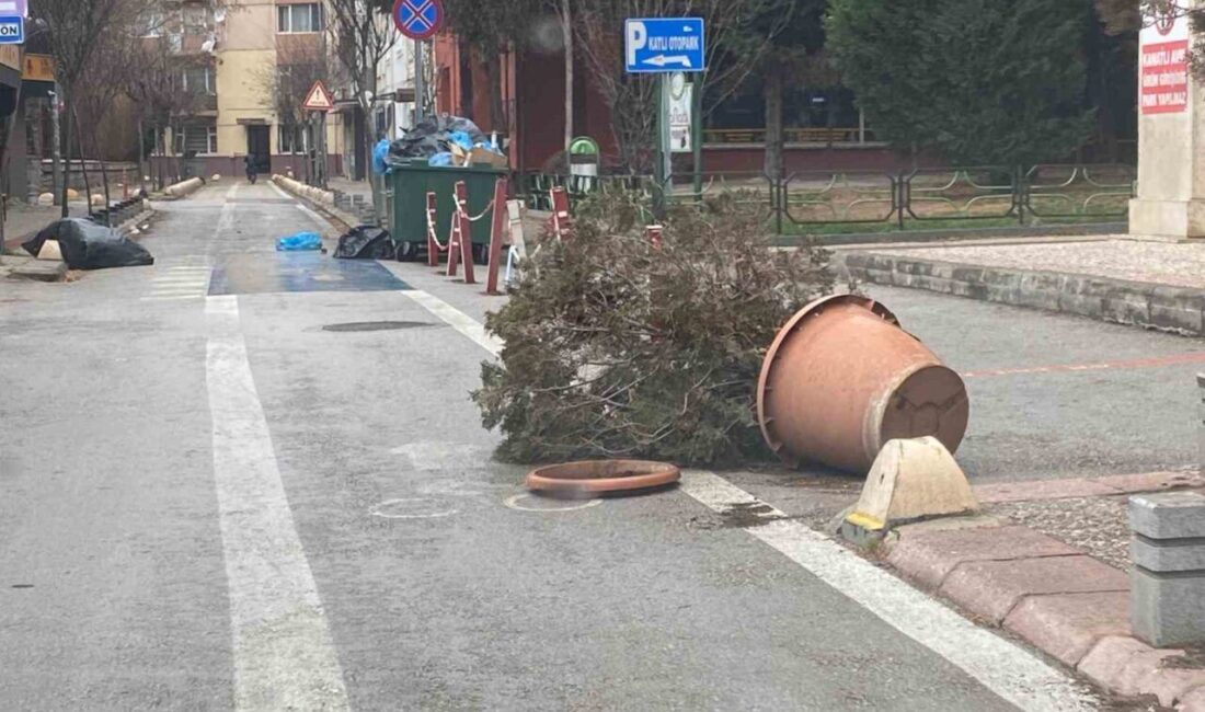 Eskişehir’de sabah saatlerinden itibaren etkili olan fırtına, öğle saatlerinde başlayan
