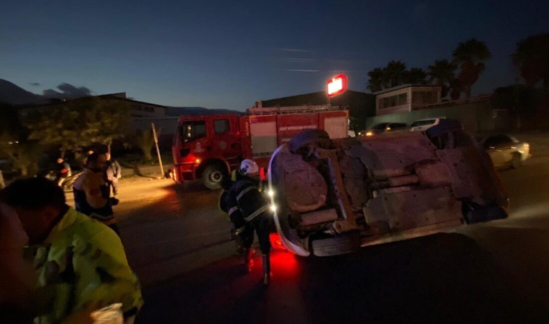 Hatay’da takla atarak yan yatan otomobilin sürücüsü yaralandı. Kaza; Kırıkhan