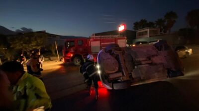 Hatay’da takla atarak yan yatan otomobilin sürücüsü yaralandı. Kaza; Kırıkhan