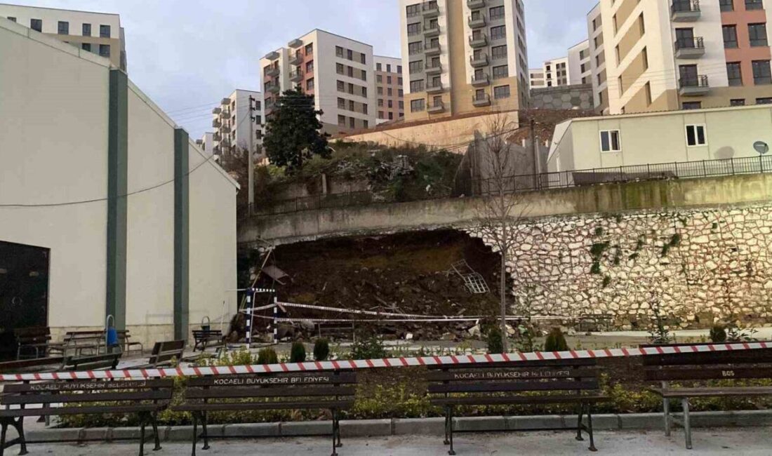 Kocaeli’nin İzmit ilçesinde bir inşaat şantiyesinde bulunan 10 metrelik istinat