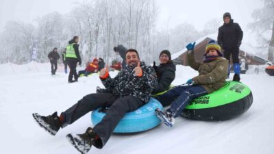 Kocaeli’de kış turizminin önemli merkezlerinden Kuzuyayla Tabiat Parkı, yarıyıl tatilinde