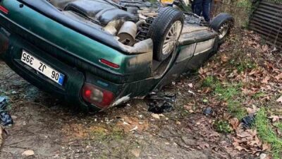 Karabük’ün Yenice ilçesinde kontrolden çıkan otomobilin takla atması sonucu 1