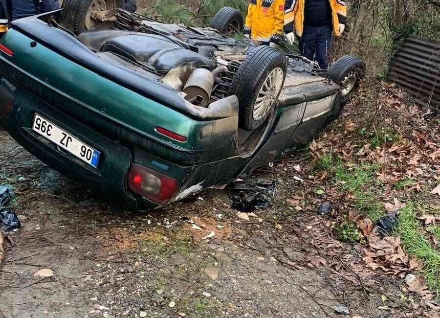 Karabük’ün Yenice ilçesinde kontrolden çıkan otomobilin takla atması sonucu 1