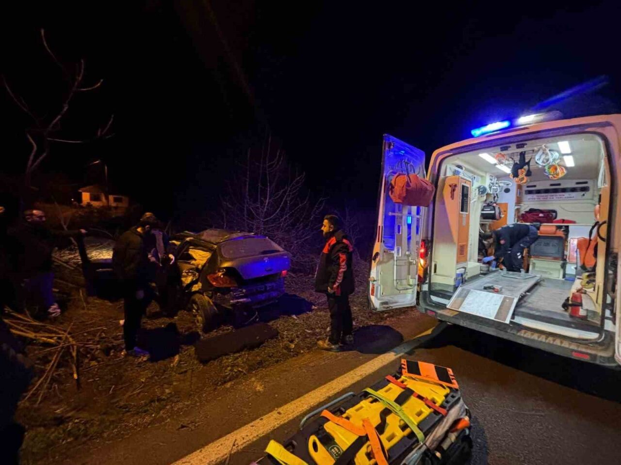 Kırklareli’nin Lüleburgaz ilçesine bağlı Ceylanköy köyü girişinde meydana gelen trafik