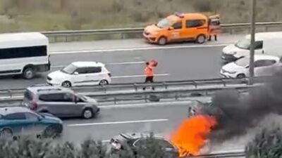 TEM Hadımköy Bağlantı Yolu Esenyurt mevkiinde, BMW marka bir aracın