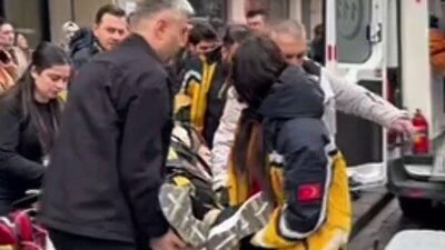 Zonguldak’ta mağazada alışveriş yapan bir kadın, dengesini kaybederek merdivenlerden düştü.