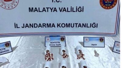 Malatya’da düzenlenen operasyonda çok sayıda uyuşturucu madde ele geçirildi, 8