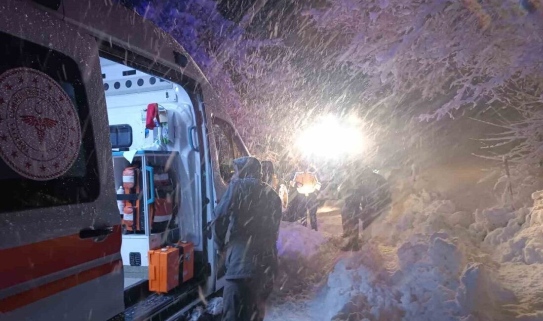 Malatya’da yoğun kar ve tipide yolda mahsur kalan sürücü ve