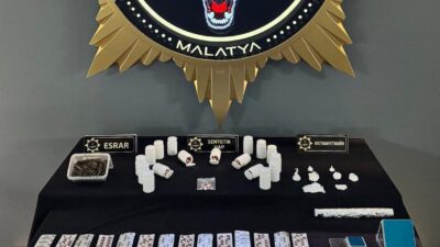 Malatya’da polis tarafından düzenlenen uyuşturucu operasyonunda gözaltına alınan 14 şüpheliden