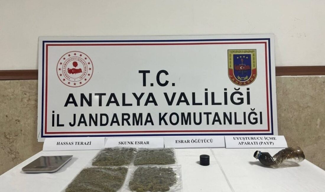 Manavgat ilçesinde düzenlenen uyuşturucu operasyonunda skunk ve uyuşturucu kullanımına yönelik